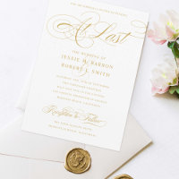 Elegant Wedding At Last Gold Calligraphy