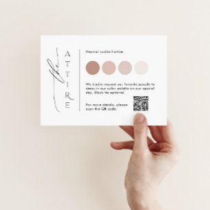 Elegant Wedding Attire Card Template with QR code