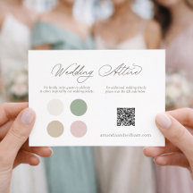 Elegant Wedding Attire Card with Colour Palette