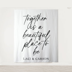 Elegant Wedding Backdrop Banner –Together  Tapestry