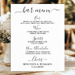 Elegant Wedding Bar Personalized Drink Menu Poster<br><div class="desc">Bar Menu ! Simple yet elegant calligraphy, this wedding drink bar sign features four drinks 'Beer', 'Wine', 'Spirits' and 'Non-Alcoholic', personalized with your drinks of choice. Customize this elegant wedding sign with your names and wedding bar drink menu! COPYRIGHT © 2020 Judy Burrows, Black Dog Art - All Rights Reserved....</div>
