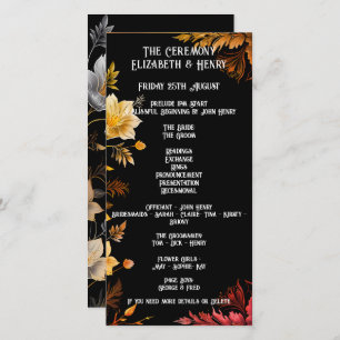 Elegant Wedding Black and Gold Floral Invitations