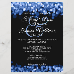 Elegant Wedding Blue Lights Invitation