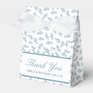 Elegant Wedding Blue Personalized Thank You Guest Favor Box
