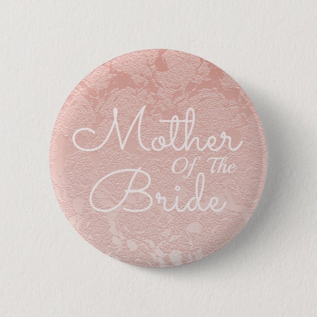 Elegant Wedding Blush Pink Mother Of The Bride 2 Inch Round Button (Front)