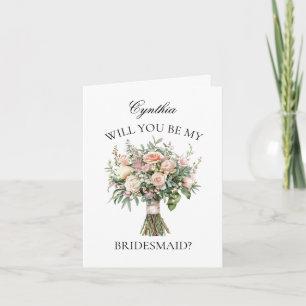 Elegant Wedding Bouquet Bridesmaid Proposal Invitation