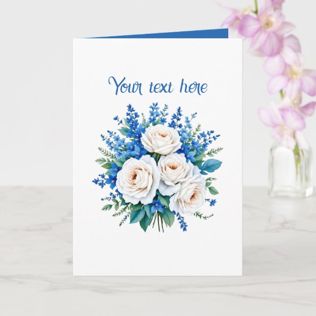 Elegant Wedding bouquet customizable  Card (Orchid)