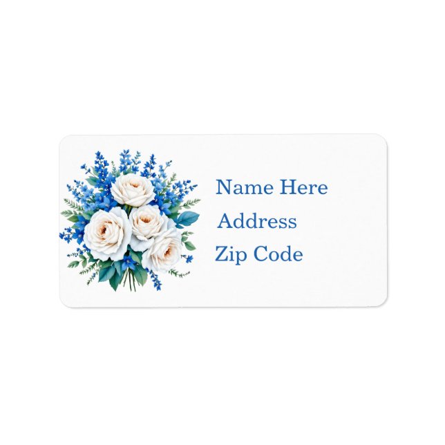 Elegant Wedding Bouquet customizable  Label (Front)