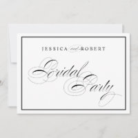 Elegant Wedding Bridal Party Sign Black Border