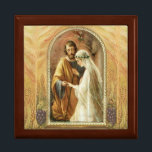 Elegant Wedding Bride and Groom Religious  Gift Box<br><div class="desc">Beautiful traditional Catholic image of the Blessed Virgin Mary and St. Joseph on their wedding day.</div>
