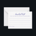 Elegant Wedding Bucket List Navy Blue Advice Cards<br><div class="desc">These charming wedding bucket list cards will be a perfect alternative to a traditional guest book. You'll have all the guests talking about the best ideas for the newlyweds to visit or do. These cards feature the words "bucket list Help us plan a lifetime of adventures" in navy blue, and...</div>