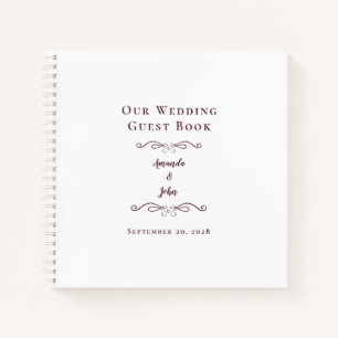 Elegant Wedding Burgundy Chic Budget Guest Book 