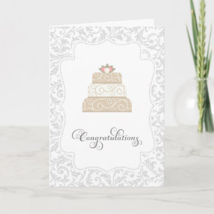 Elegant Wedding Cake Congratulations Card