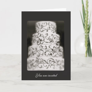 Elegant Wedding Cake Invitation