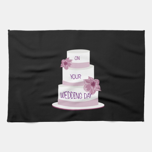 Elegant Wedding Cake Kitchen Towel (Horizontal)