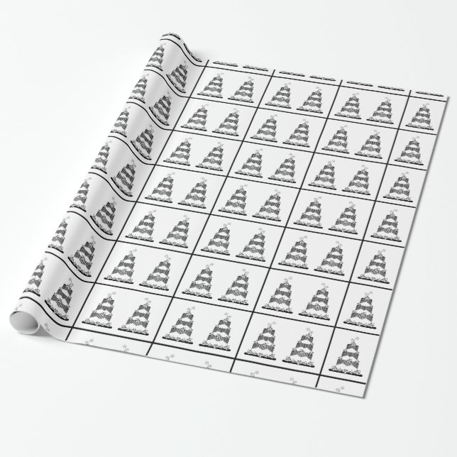 Elegant Wedding Cake Wrapping Paper (Unrolled)
