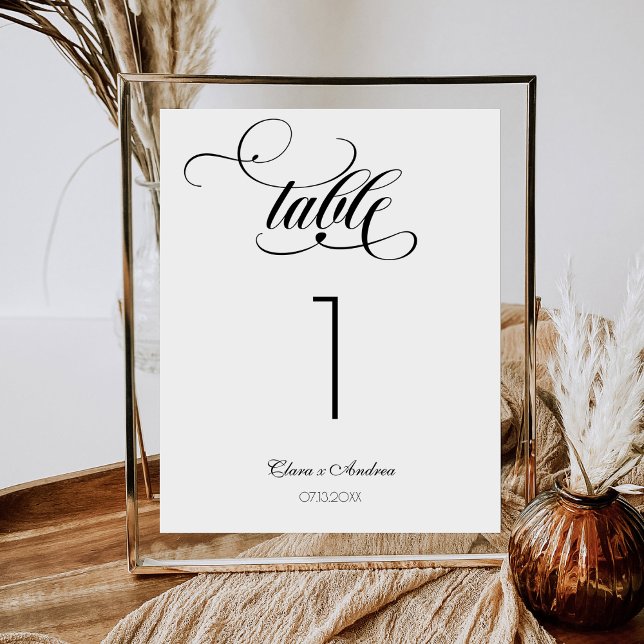 ELegant Wedding Calligraphy Script Table Number (Creator Uploaded)