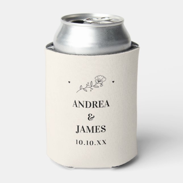 Elegant Wedding Can Cooler (Can Front)