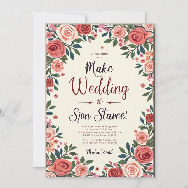 Elegant Wedding Cards: Celebrate Love with Style a Invitation (Front)