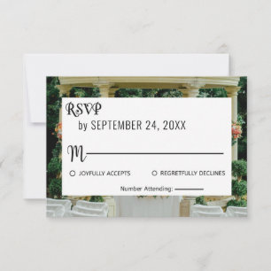 Elegant wedding ceremony summer floral wedding RSV RSVP Card