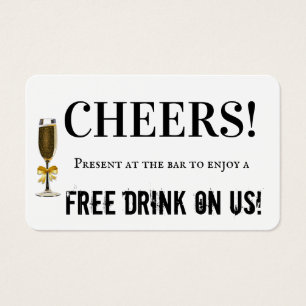 Elegant Wedding Cheers Bar Drink Voucher Ticket