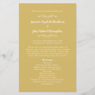 Elegant Wedding Chic Gold Modern Ceremony Program 