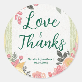 Elegant Wedding  Classic Round Sticker