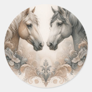 Elegant Wedding  Classic Round Sticker