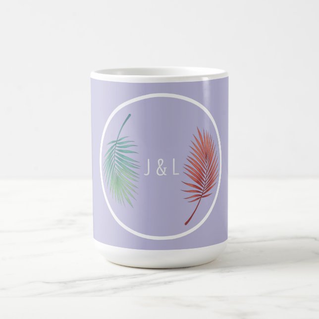 Elegant wedding classic stylized "J & L" monogram Coffee Mug (Center)