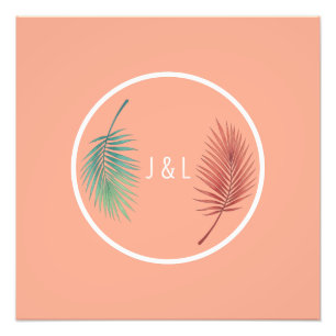 Elegant wedding classic stylized "J & L" monogram Photo Print