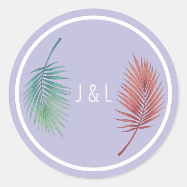 Elegant wedding classic stylized "J & L" monogram Round Sticker (Front)