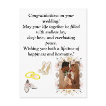 Elegant Wedding Congratulations Card | Romantic Fl