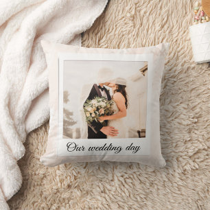Elegant wedding couple photo  throw pillow
