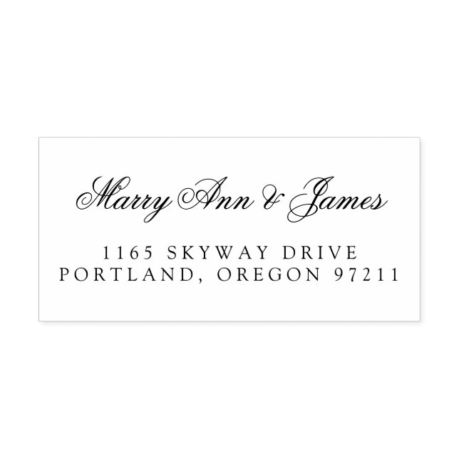 Elegant Wedding Couple's Name Address Self-inking Stamp (Design)