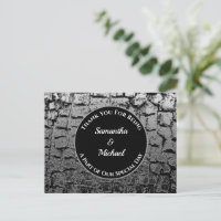 Elegant Wedding Crackled Silver Guest Thank You