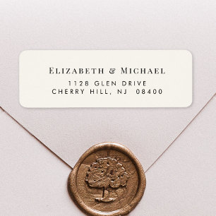 Elegant Wedding Cream Return Address