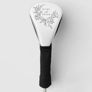 Elegant Wedding Crest Personalized Name and Year Golf Head Cover
