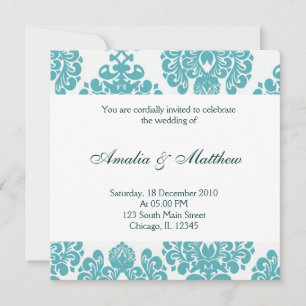 Elegant Wedding Damask Invitation