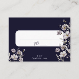 Elegant wedding dark navy watercolor thank you place card
