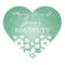 Elegant Wedding Date Flowery Heart Mint Green