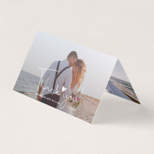 Elegant Wedding Day 2 Photos Thank You Card