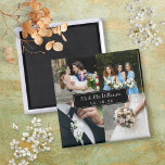Elegant Wedding Day Photo Collage Magnet<br><div class="desc">Personalize with your four favourite wedding photos,  name and special date to create a unique photo collage,  memory and gift. A lovely keepsake to treasure! You can customize the background to your favourite colour. Designed by Thisisnotme©</div>