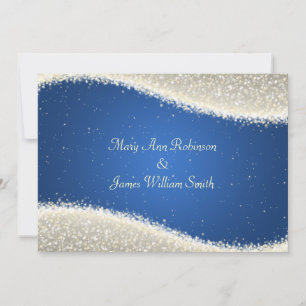 Elegant Wedding Dazzling Sparkles Blue Invitation
