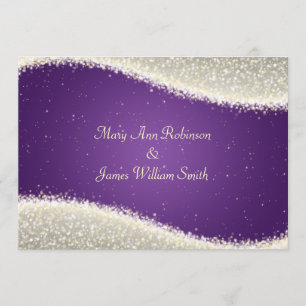Elegant Wedding Dazzling Sparkles Purple Invitation