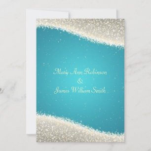 Elegant Wedding Dazzling Sparkles Turquoise Invitation