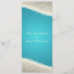 Elegant Wedding Dazzling Sparkles Turquoise Invitation