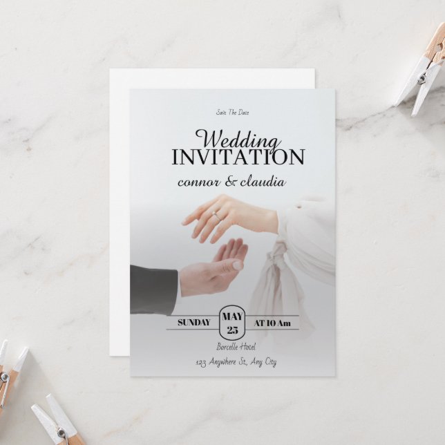 Elegant Wedding Design Invitation (Front/Back In Situ)