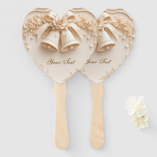 Elegant wedding design with bells and roses hand fan