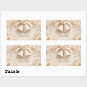 Elegant wedding design with bells and roses sticker
