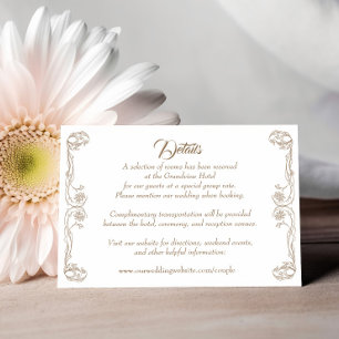 Elegant Wedding Details Card – Green Rose Filigree